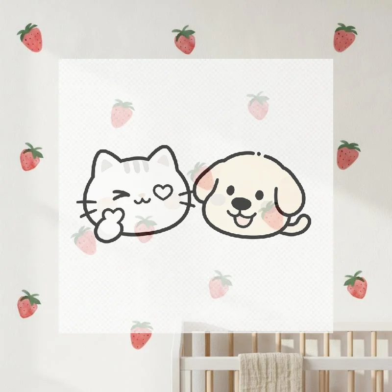 1PC Cute Berry Self Adhesive Wall Stickers Simple And Sweet Room Bedroom Background Wall Decoration Stickers