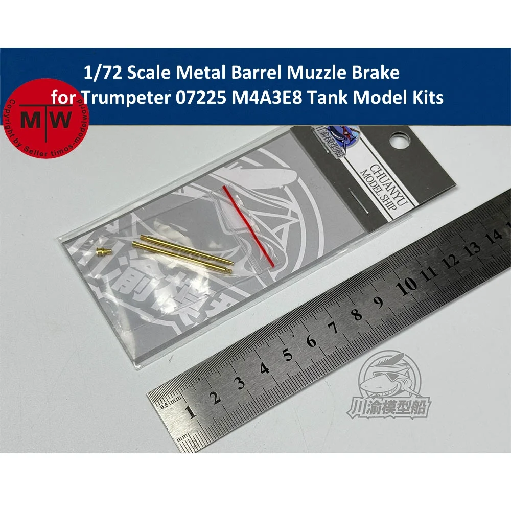 1/72 Schaal Metalen Vat Snuitrem voor Trumpeter 07225 M4A3E8 Tank Model Kits CYT284