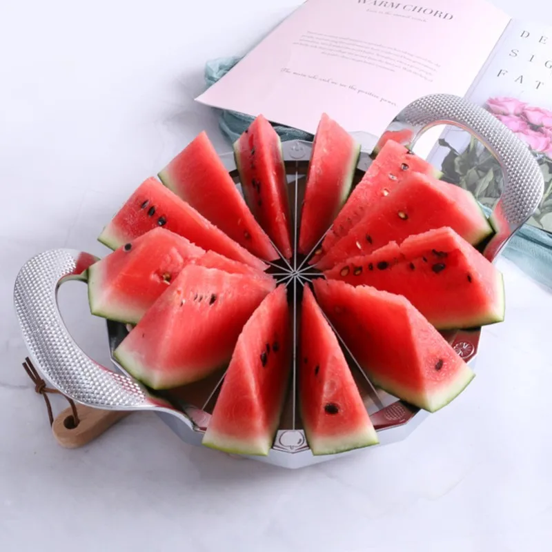 Heavy Duty Watermelon Slicer Stainless Steel Fruit Cutter Kitchen Gadgets for WaterMelon,Cantaloupe,Melon,Honeydew MS-200-2