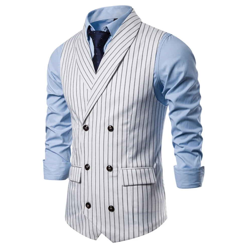 Vest Waistcoat Holiday Sleeveless Daily Double Breasted Formal Vacation Wedding Business Casual Suit Waistcoat