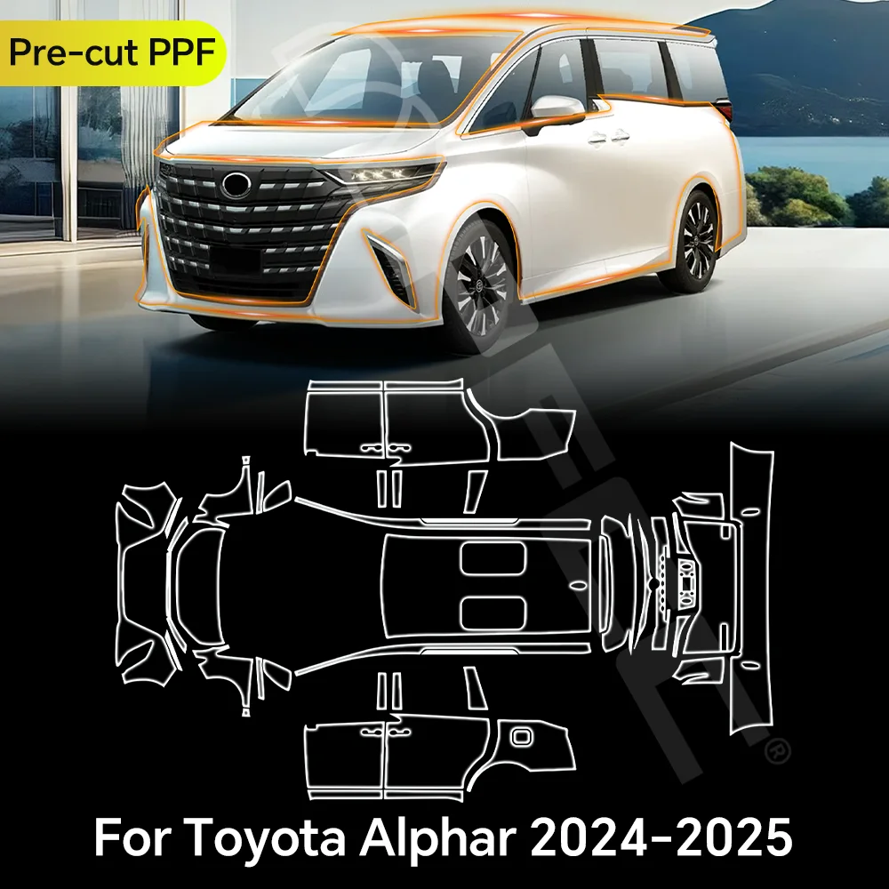 

For Toyota Alphard 2024 2025 TPU Paint Protection Film Pre-cut Clear PPF Car Body Anti-scratch Resistant Invisible Self-adhesive