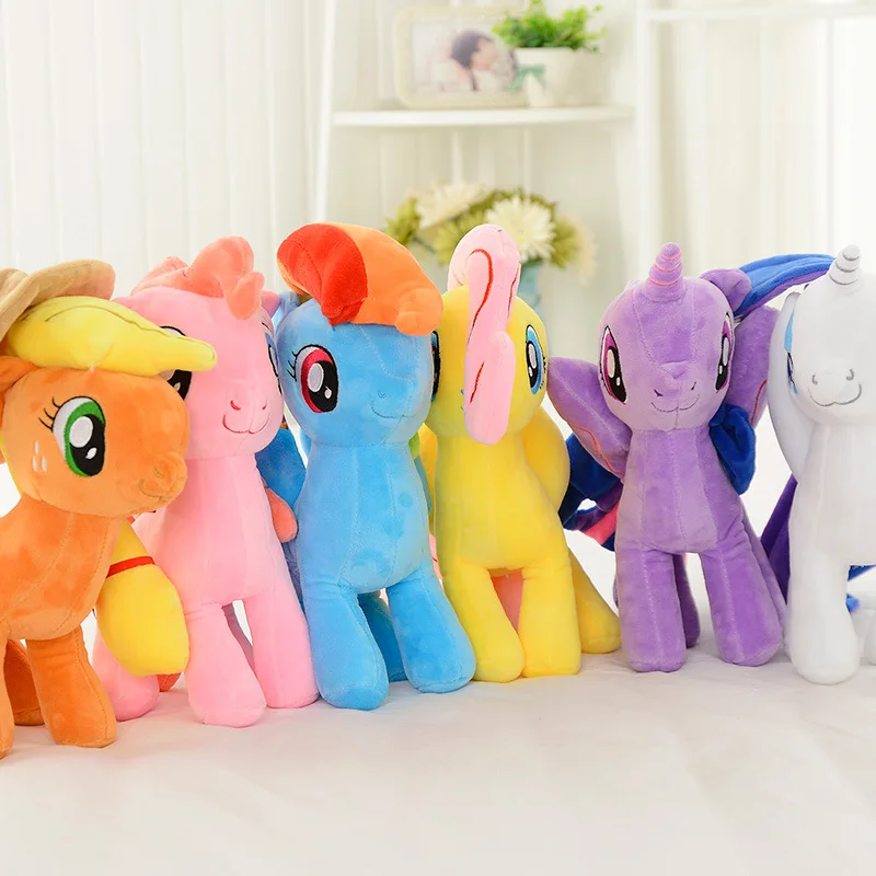 20cm My Little Pony Plushie Plush Toy Twilight Sparkle Rainbow Dash Applejack Rarity Fluttershy Pinkie Pie Soft Filled Doll Gift