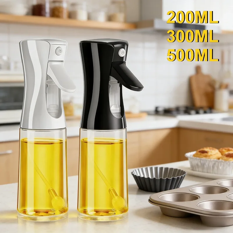 

Press Type Oil Spray Bottle Cooking Oil Spray Dust-proof Oil Control Bottle Reusable Food Grade Material Kitchen Accessories