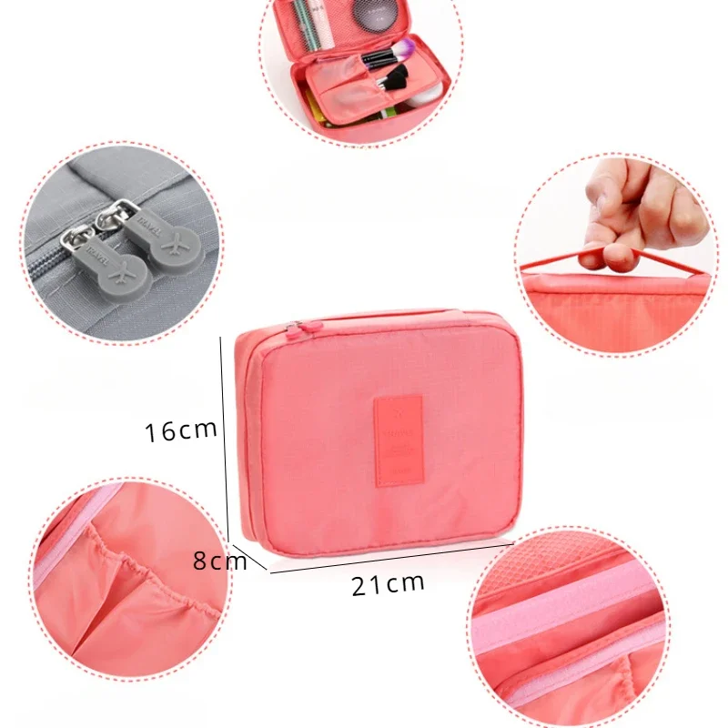 Borsa per il trucco da viaggio portatile, impermeabile, multiscomparto, multifunzionale, per cosmetici, per donne e ragazze