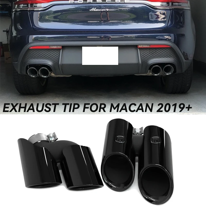 Quad – tuyau d'échappement de voiture, système d'échappement de remplacement, queue automatique pour Porsche Macan 2.0t 2019 – 2024, pointe de silencieux