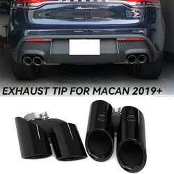 Quad Car Exhaust Pipe Tailpipe Exhaust System Pipe Replacement Auto Tail For Porsche Macan 2.0t 2019-2024 Muffler Tip