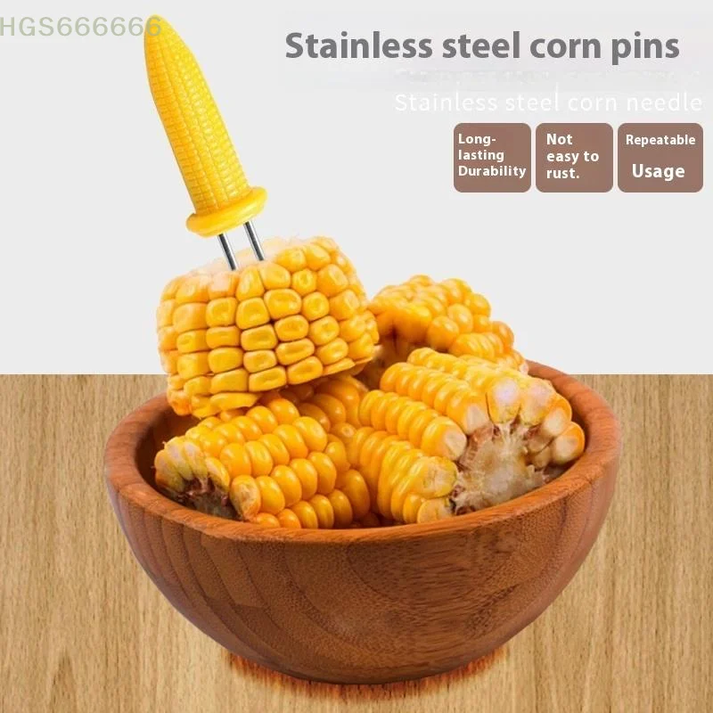 

10/12/20/24Pcs Anti Scalding Corn Needle Corn On The Cob Double Fork Barbecue Tool Corn Fork BBQ Stainless Steel Corn Holders