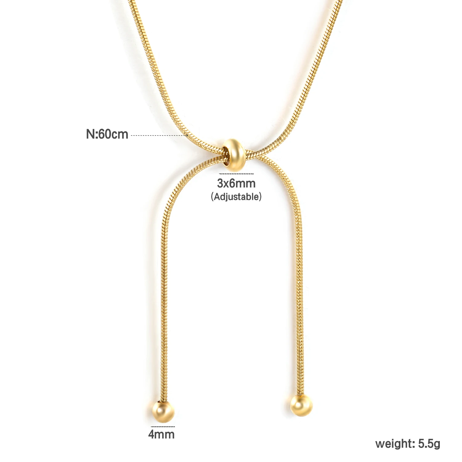 Adjustable Slider Bracelet & Necklace Set, Stainless Steel Niche Elegant Jewelry with Adjustable Chain for Daily Wear