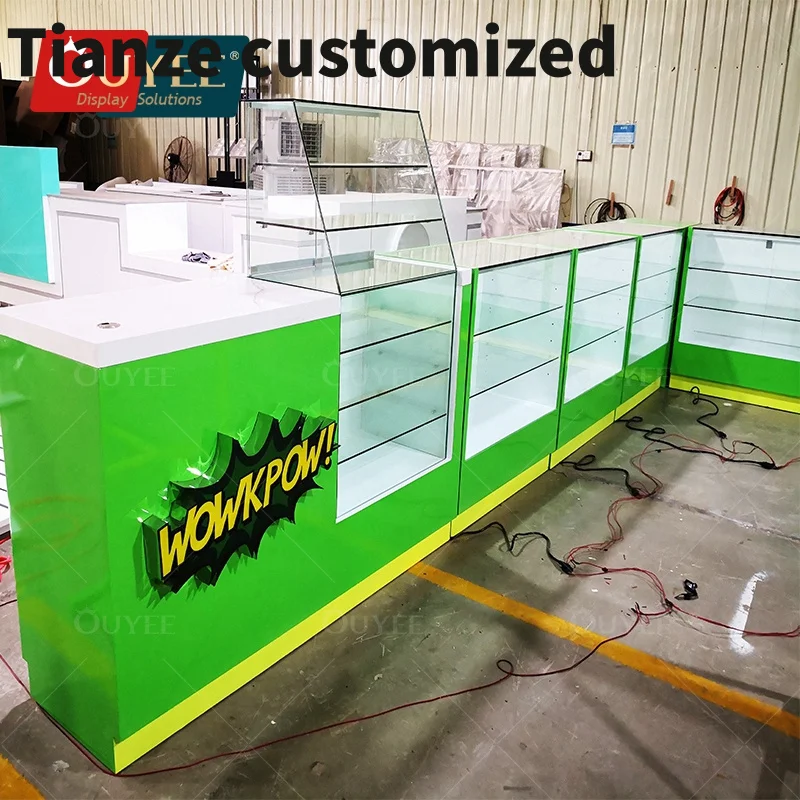 Customized-Modern Smoke Shop Design Hookah Furniture Shelf Smoke Shop Showcase Dispensary Display