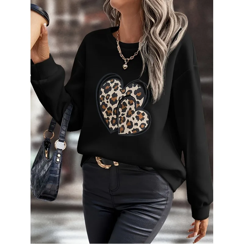 2023 Autumn and Winter Women\'s Pullover Round Neck Long Sleeve Solid Print Patchwork Sweater Office Lady Fashion Casual Tops