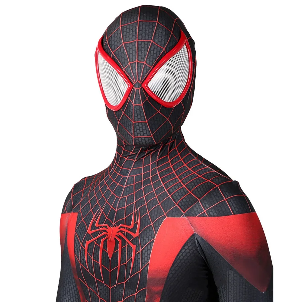 Big Lens Into the Verse Spiderman Miles Morales Cosplay kostium na Halloween superbohater body Zentai stroje Miles Morales Spider