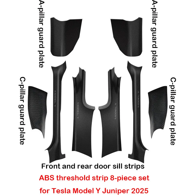

For Tesla Model YL Front And Rear Door ABS Anti Scratch And Dirt Resistant Threshold Strips Interior Accessories