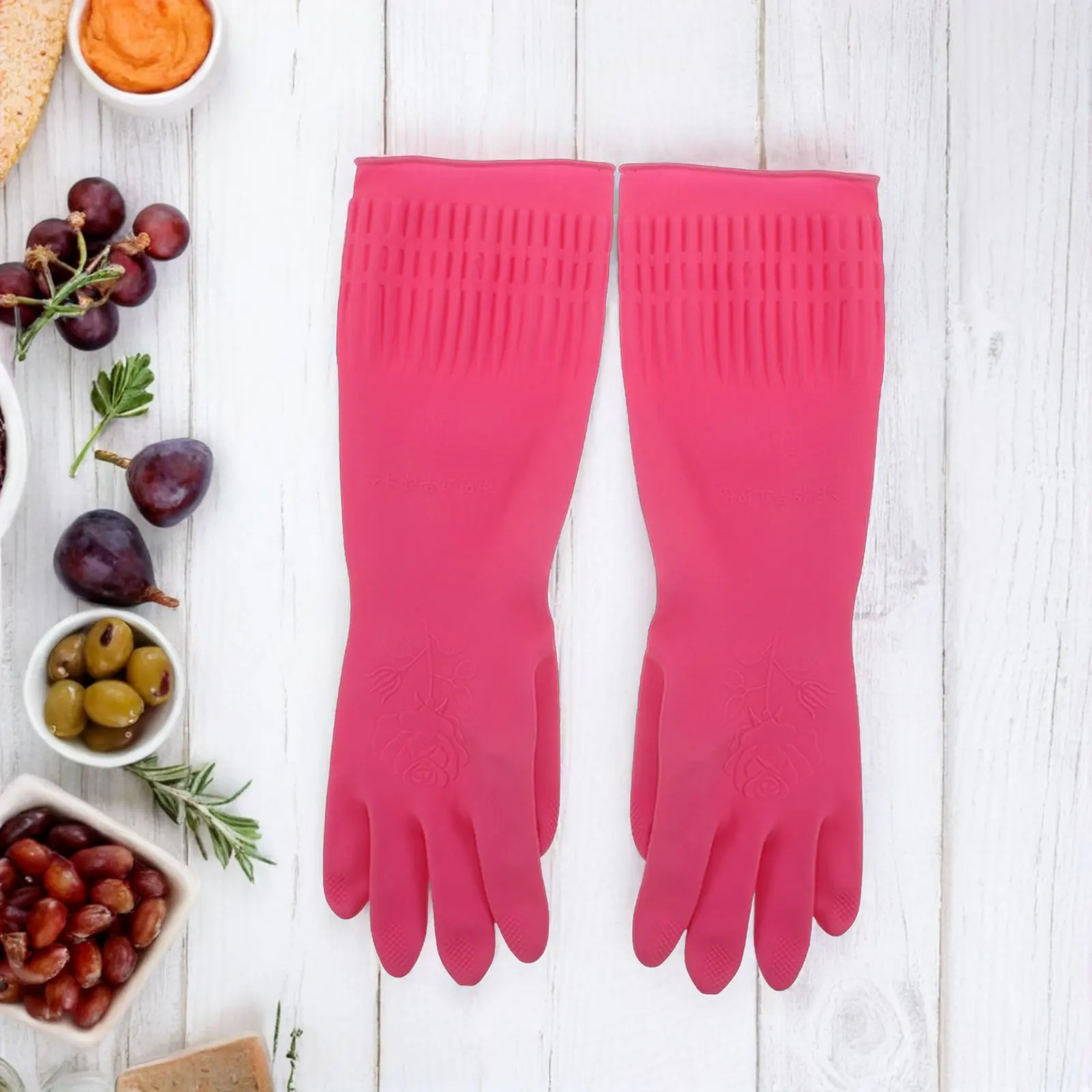 

3 пары водонепроницаемых прочных перчаток для мытья посуды, нескользящие латексные кухонные перчатки для уборки дома, утолщенные, защищающие от брызг