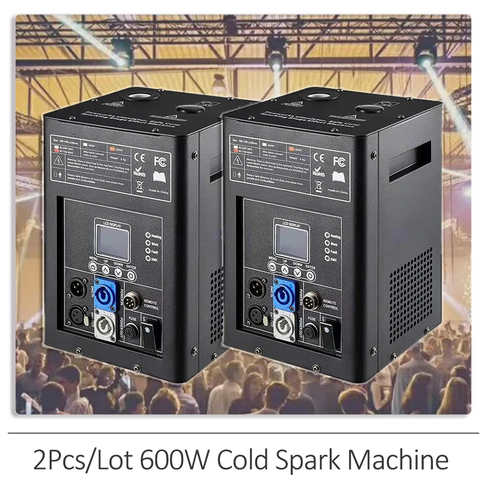 

2Pcs/Lot 600W Cold Spark Machine Cold Fireworks Wedding Sparkler Fountain DMX Remote Control Spray 5M For Party DJ Disco Show