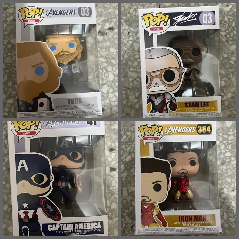 Funko Pop Marvel STAN LEE 03 #   Тор 03 #   Капитан Америка 41. #   Золотой Железный Человек 384. #   Виниловая фигурка, коллекция моделей, куклы, игрушки