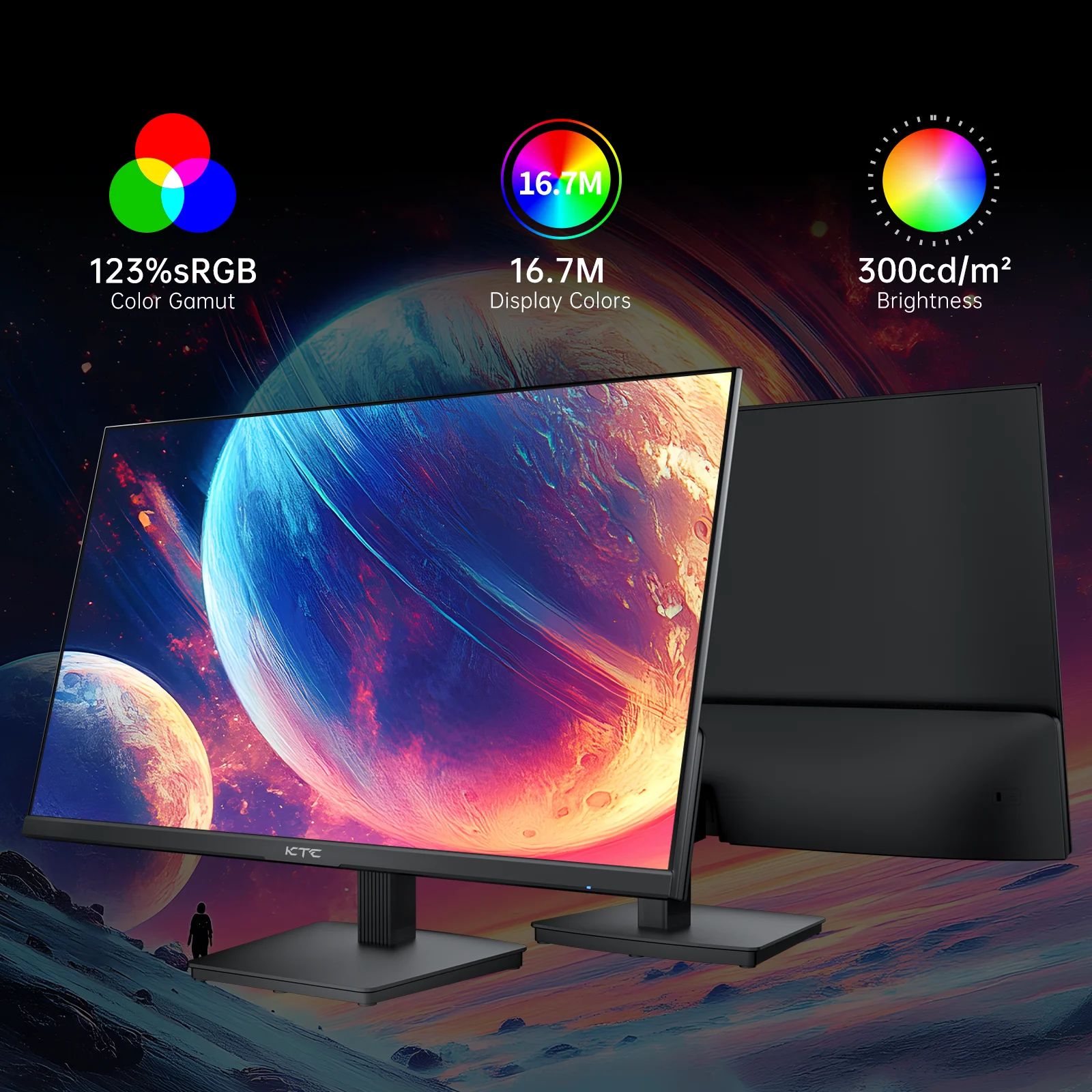 شاشة كمبيوتر KTC 27 بوصة QHD 100 هرتز، حتى 120 هرتز، لوحة IPS، شاشة ألعاب كمبيوتر 2K 1440P للمكتب المنزلي H27D9 #3