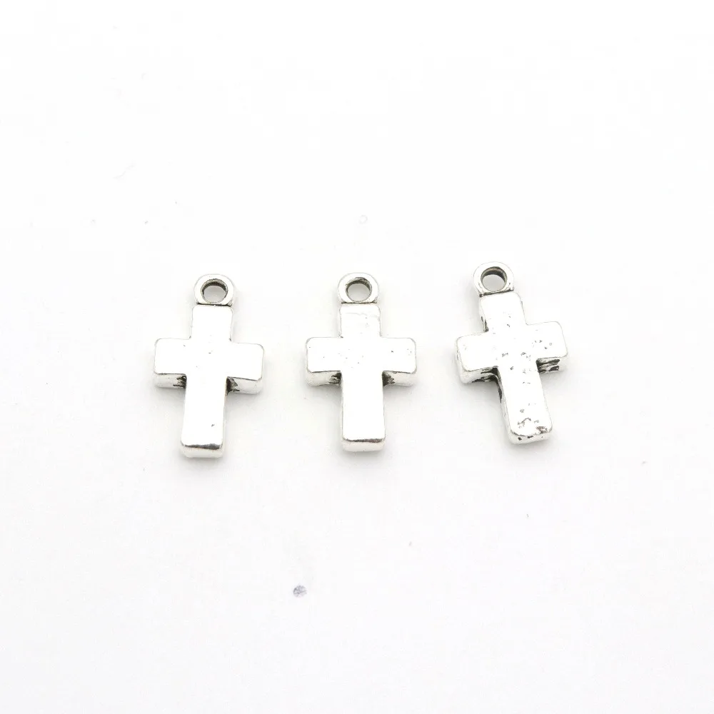 10pcs 18mm Antique Silver Color Christian Cross Metal Charm Pendant For Jewelry Making Diy Bracelet Necklace Accessories Supply