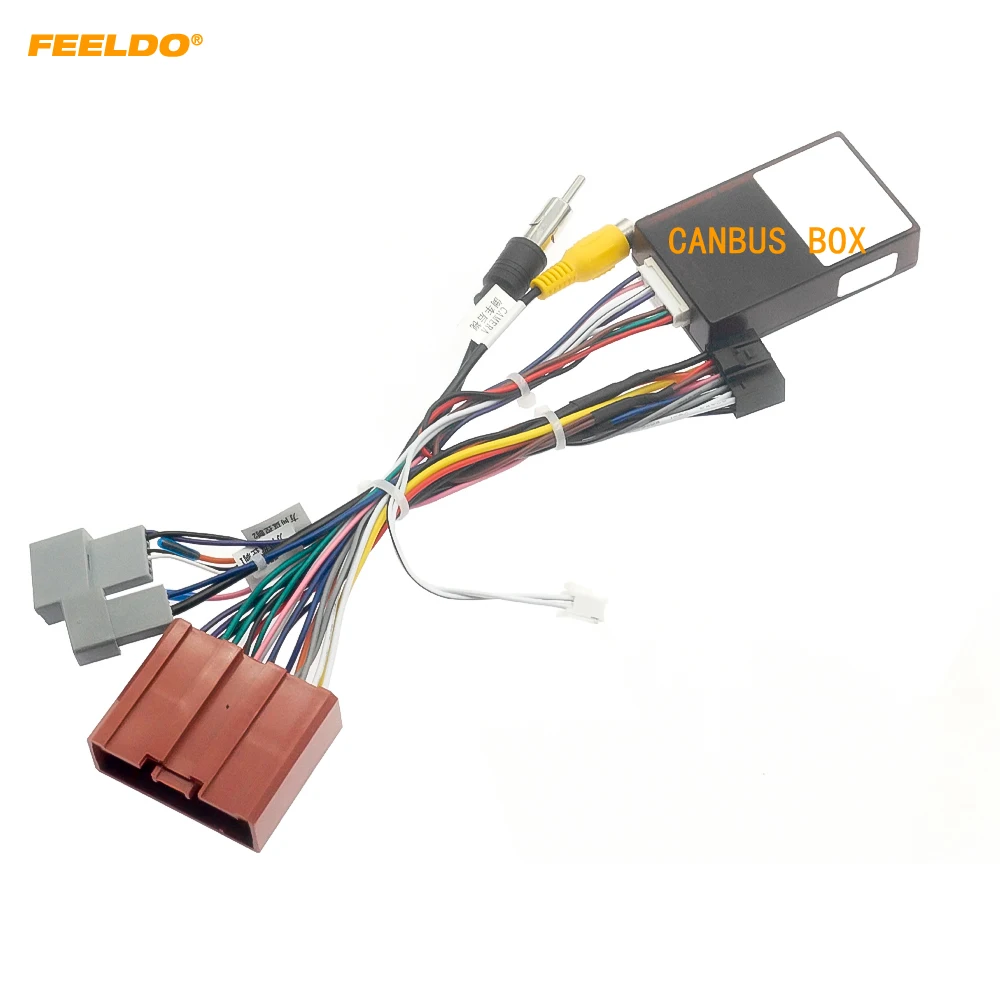 

FEELDO Car Audio 16PIN CD/DVD Player Power Calbe Adapter With Canbus Box For Mazda CX-9 07-15 Stereo Plug Wiring Harness #HQ6937