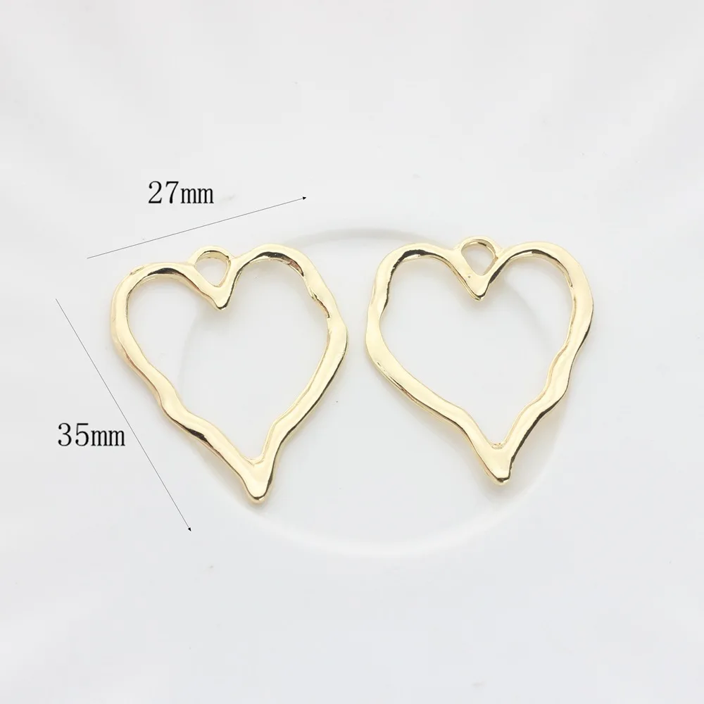 Cute Peach Heart Shaped Alloy Pendant for DIY Jewelry Making 35*27mm 10pcs/lot