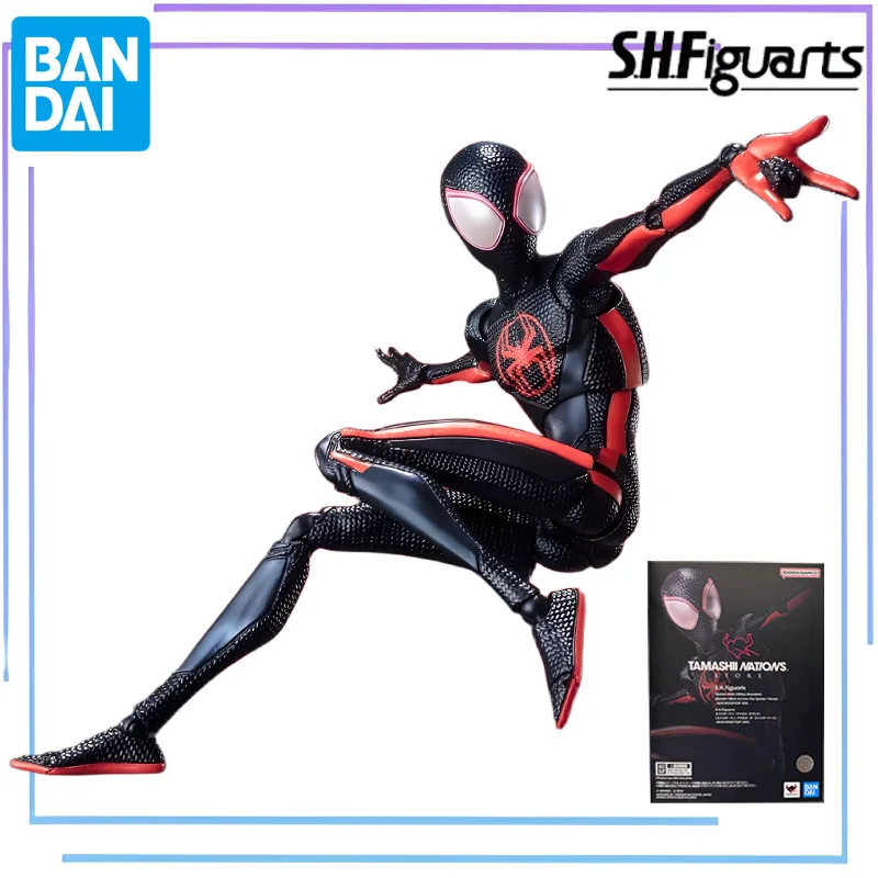 Bandai Original S.H.Figuarts Series Spider-Man (Miles Morales) (Spider-Man: Across The Universe) Figuras Modelo Juguetes Coleccionables