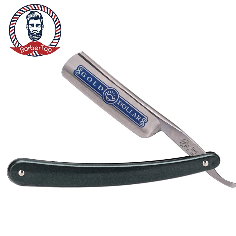 Herramientas de barbero plegable para hombre, soporte para Cuchillo de afeitar profesional, maquinilla de afeitar Manual y cuchillas de acero