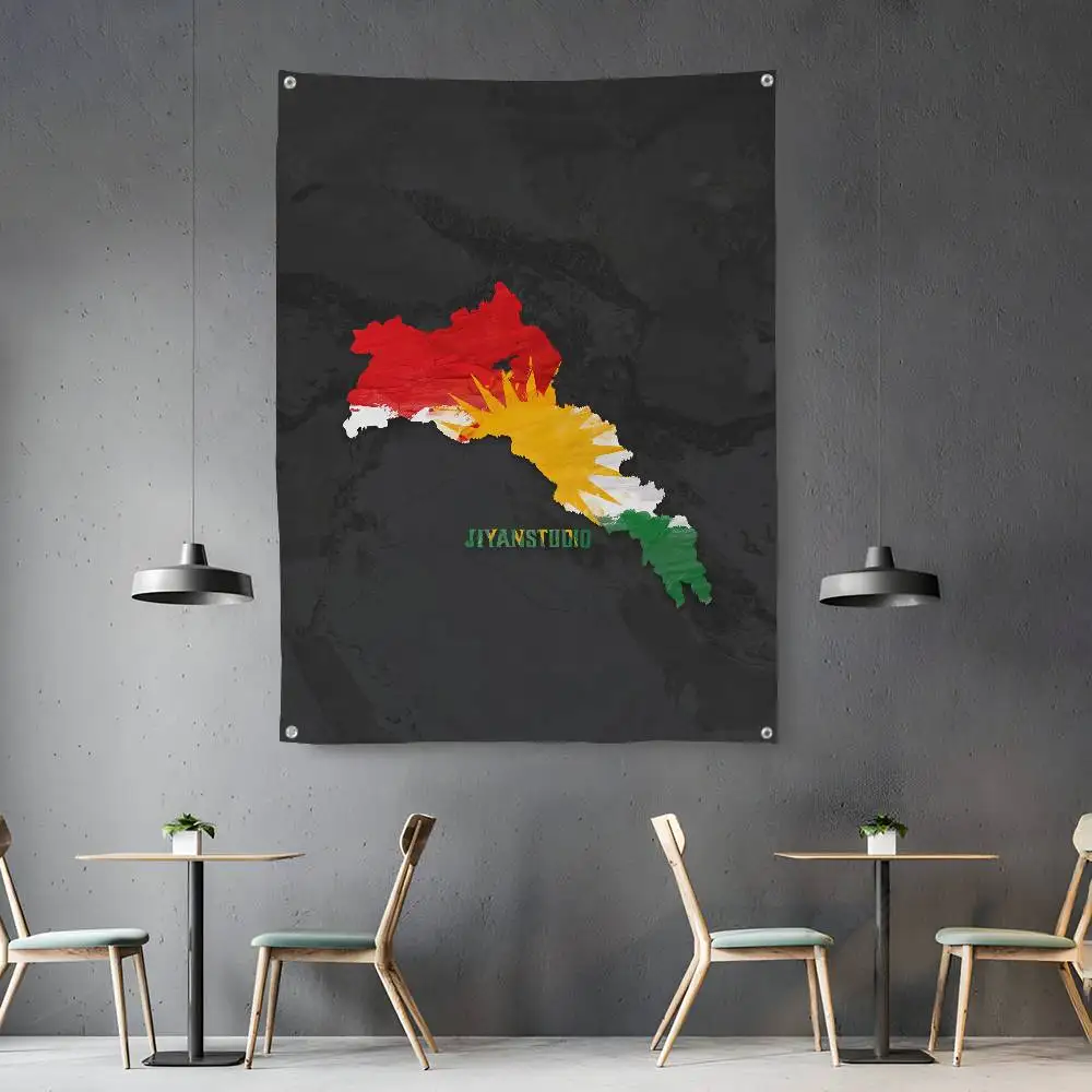 

Kurdistan FLAG Map Flag Room Bedroom Home&Outdoor Wall Hanging Concert Printed Background Decoration Art Banner