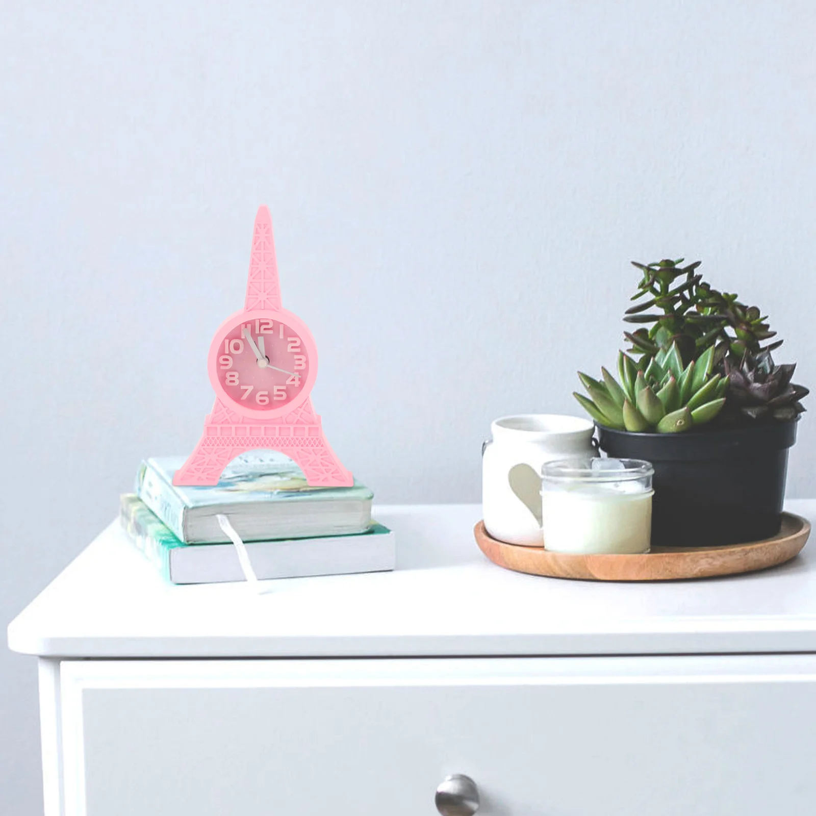 

GOOHOCHY Eiffel Tower Alarm Clock Operated Cute Desktop Table Clock for Bedroom Decorative and Design