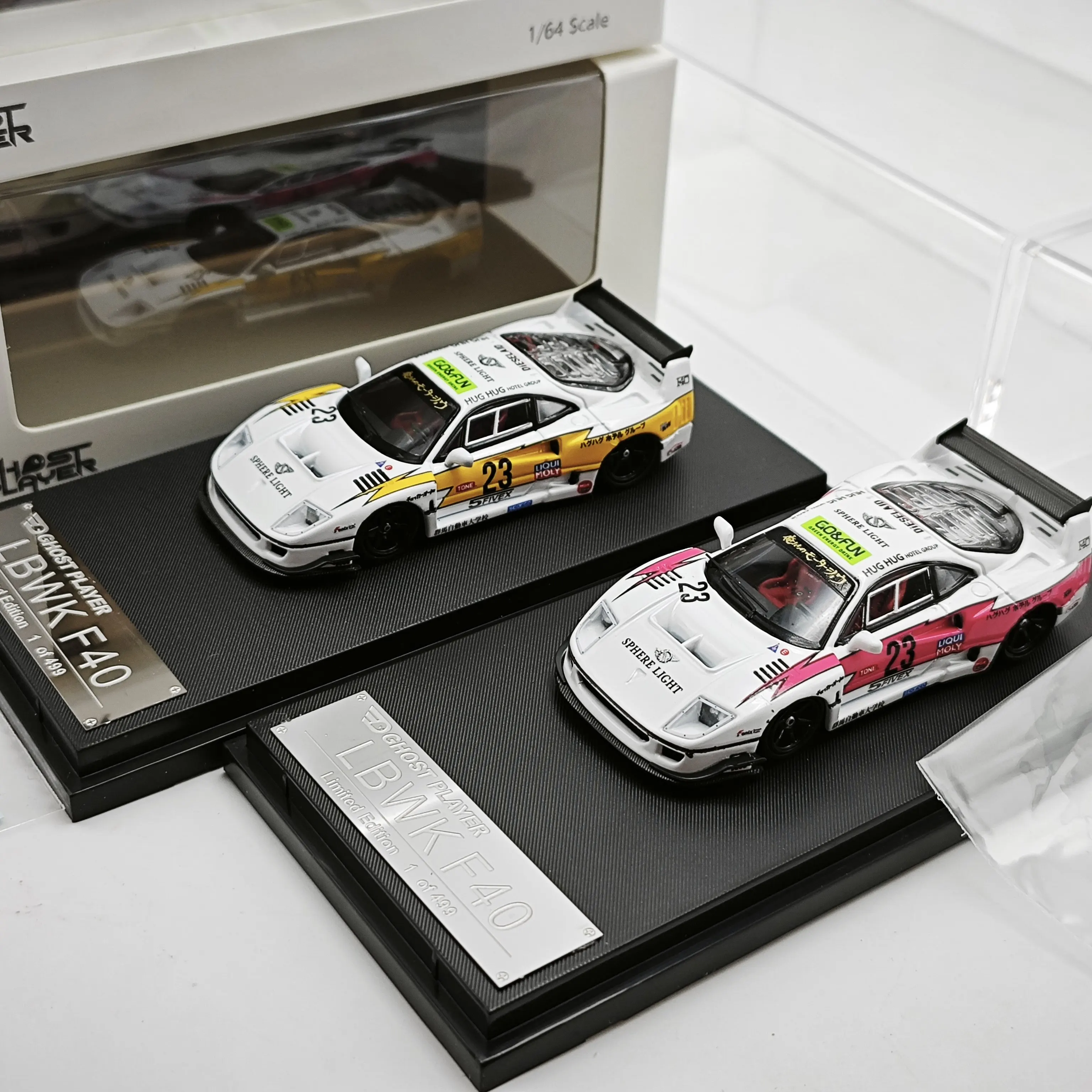 SW / GHOST PLAYER 1/64 LBWK F40 White No. 58 Diecast Car Model