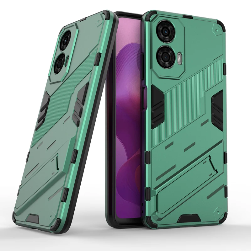 

For Motorola MOTO G24 4G Case Punk Stlye Full Protection Armor Cover with Kickstand Bracket for Moto G24