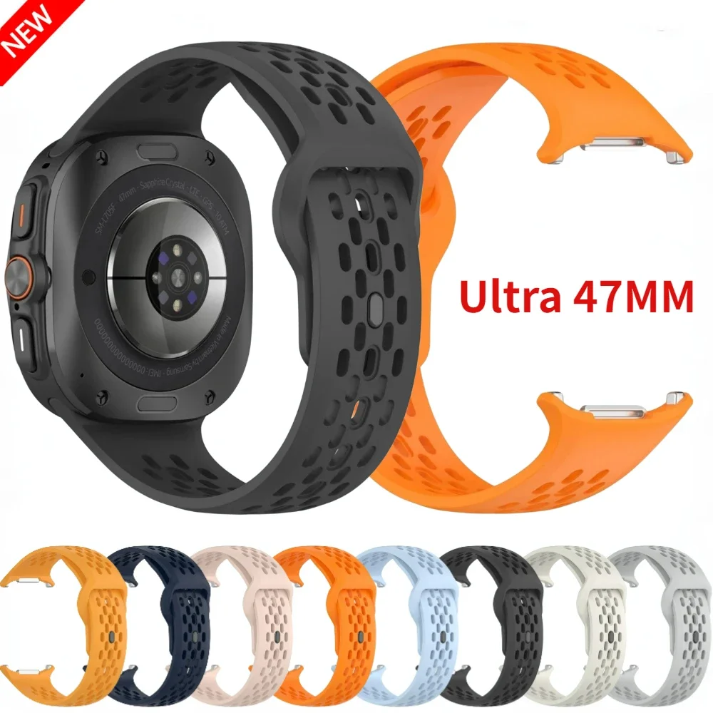

Спортивный силиконовый ремешок для Samsung Galaxy Watch Ultra, сменный браслет, ремешок для часов Galaxy Watch 8-7 Ultra 47 мм, аксессуары
