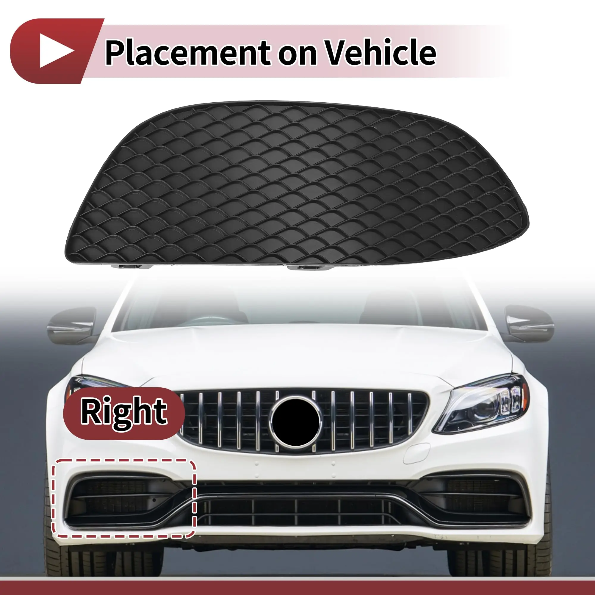 

Car Front Bumper Fog Light Grille Fog Lamp Grill Cover For Mercedes For Benz C CLASS W205 2015-2018 2058850723 2058850823