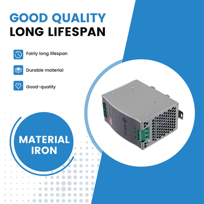 산업용 DRH-120-24 스위칭 전원 공급 장치 스위치, 단일 출력 24V, 380AC, 120W