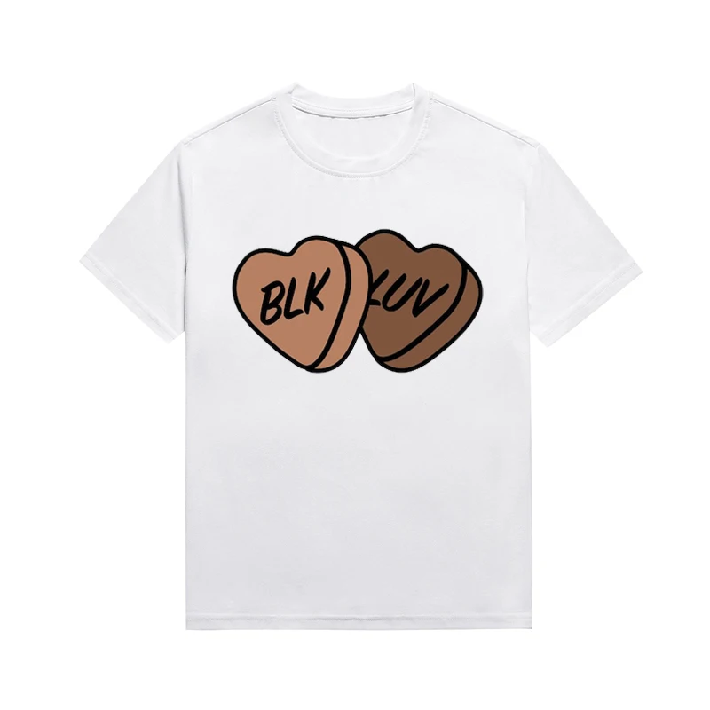 Blk Luv Slogan Tees Melanin Aesthetic T Shirt Love Chocolate Graphic Tee Custom Top For Women