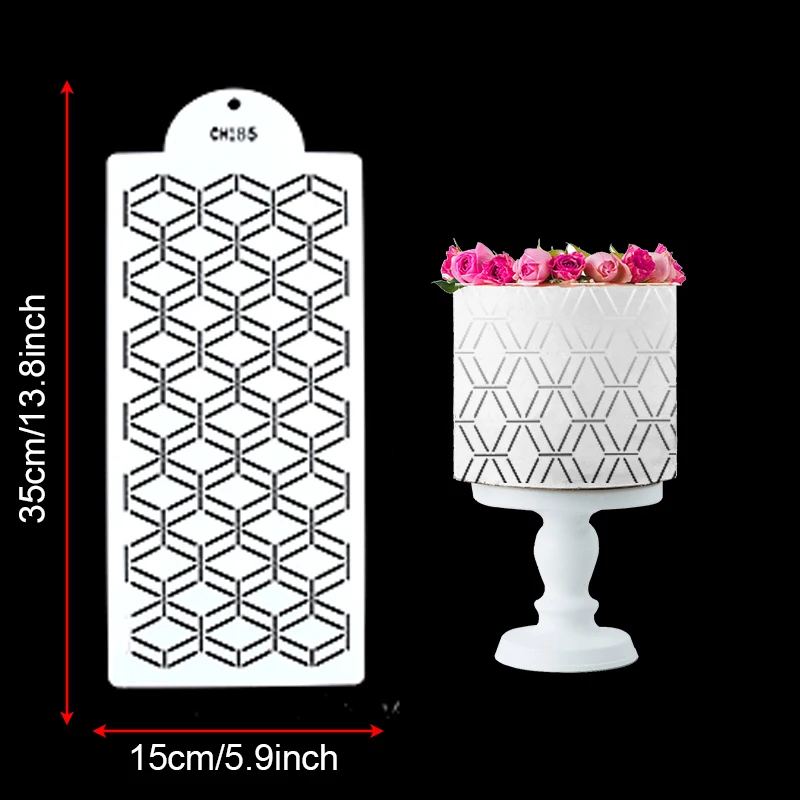 Cake Stencil Template Map Design Multi Style Cake Decorating Tools Wedding Lace Fondant Plastic Drawing Biscuit Cookies Stencils