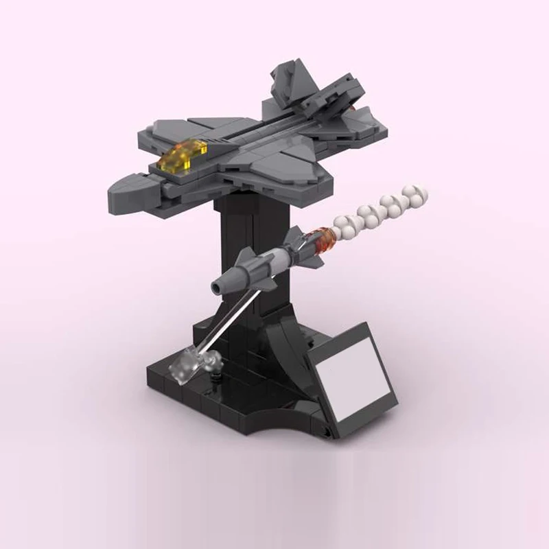 F-22 طائرات مقاتلة عسكرية صغيرة حديثة نموذج MOC قوالب بناء معدات الحرب وحدات التكنولوجيا هدية عطلة ألعاب أطفال البدلة #2