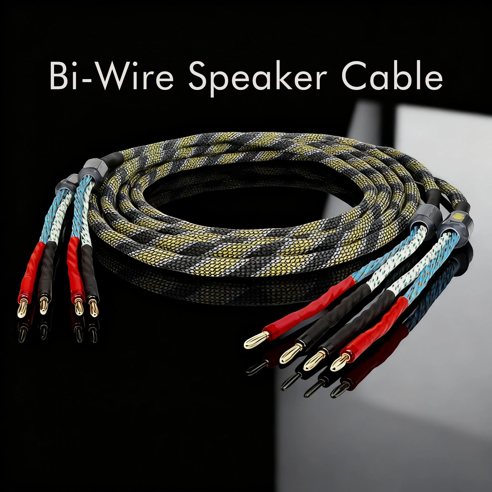 Hifi 9AWG Speaker Cable 16Cores HIFI Audiophile Gold Plated Banana to Banana Plug Biwire LoudSpeaker Wire Audio Line