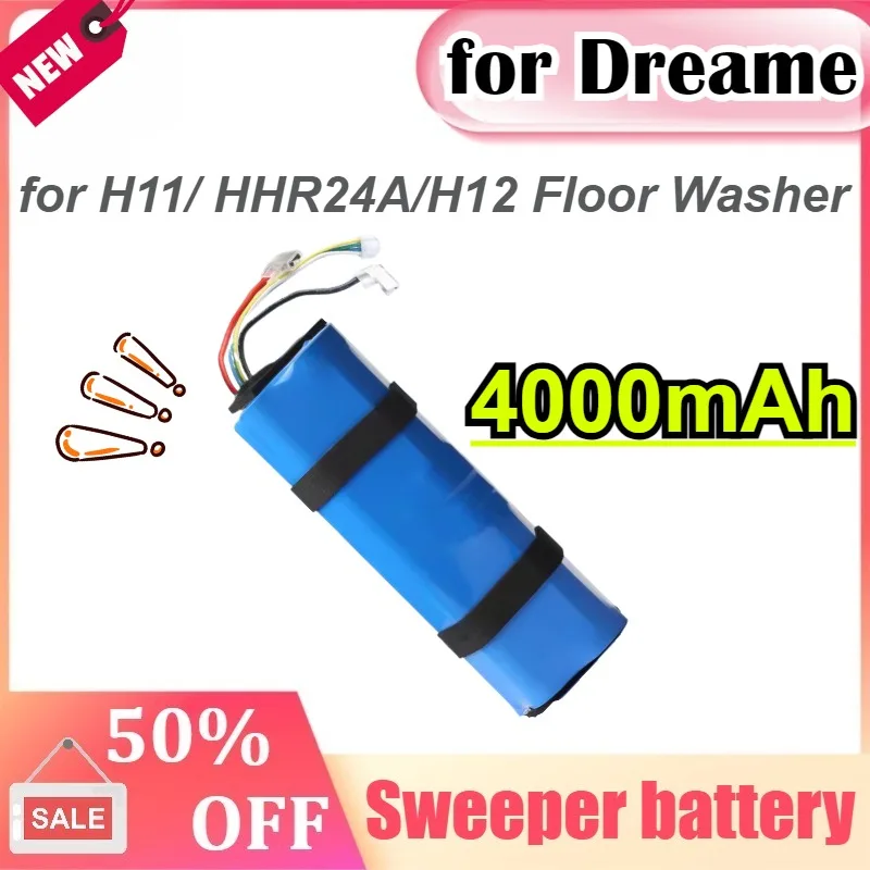 

4000mAh Battery for Dreame H11/ HHR24A /H12 Cordless Hardwood Floors Cleaner Parts Floor Washer Battery