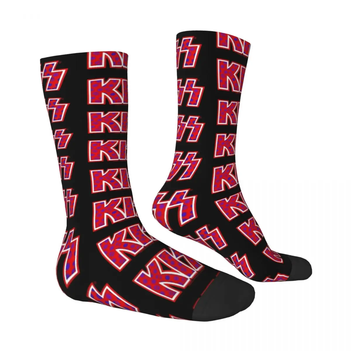 Kiss Band Stockings Red Lips Logo Graphic Retro Socks Winter Non-Slip Socks Women Outdoor Sports Comfortable Socks