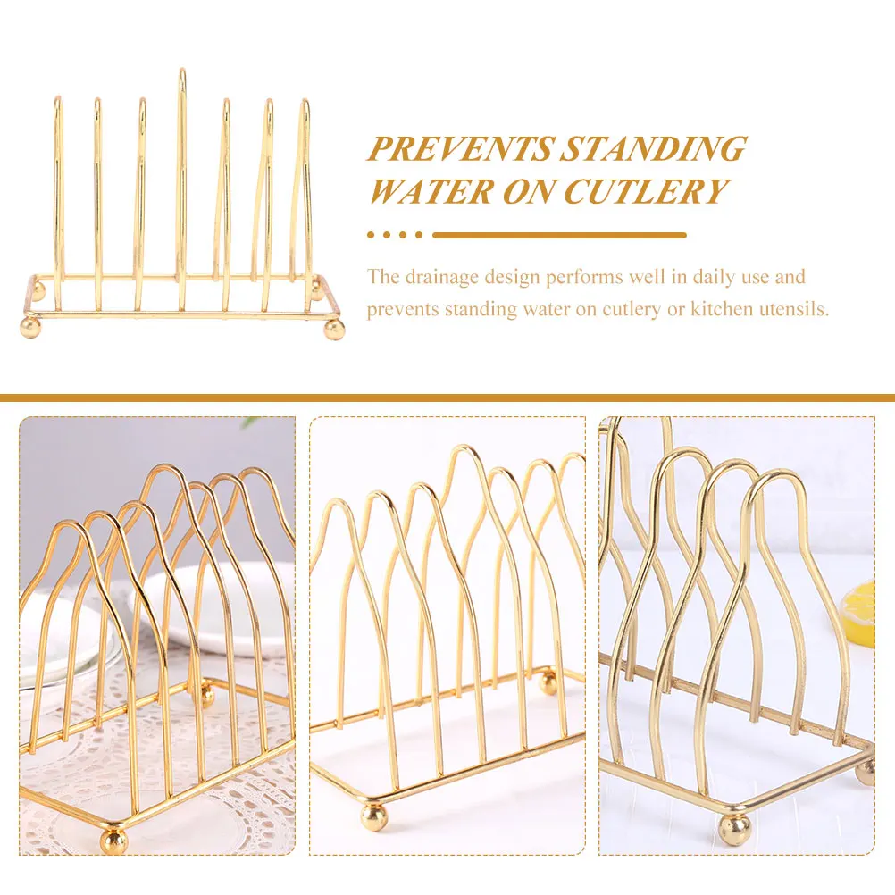 

Golden Iron Triangle Dish Rack Plate Holder Kitchen Accessory Decorative Shelf ganizer Wear Resistant Storage Household