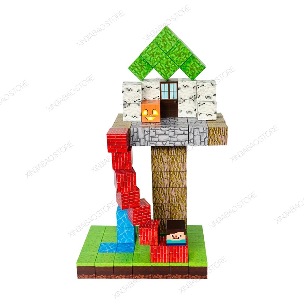 100pcs Magnetic Blocks Magnet Cubes Toys Stacking Forest World Set Stem Montessori Sensory Toys For Kids