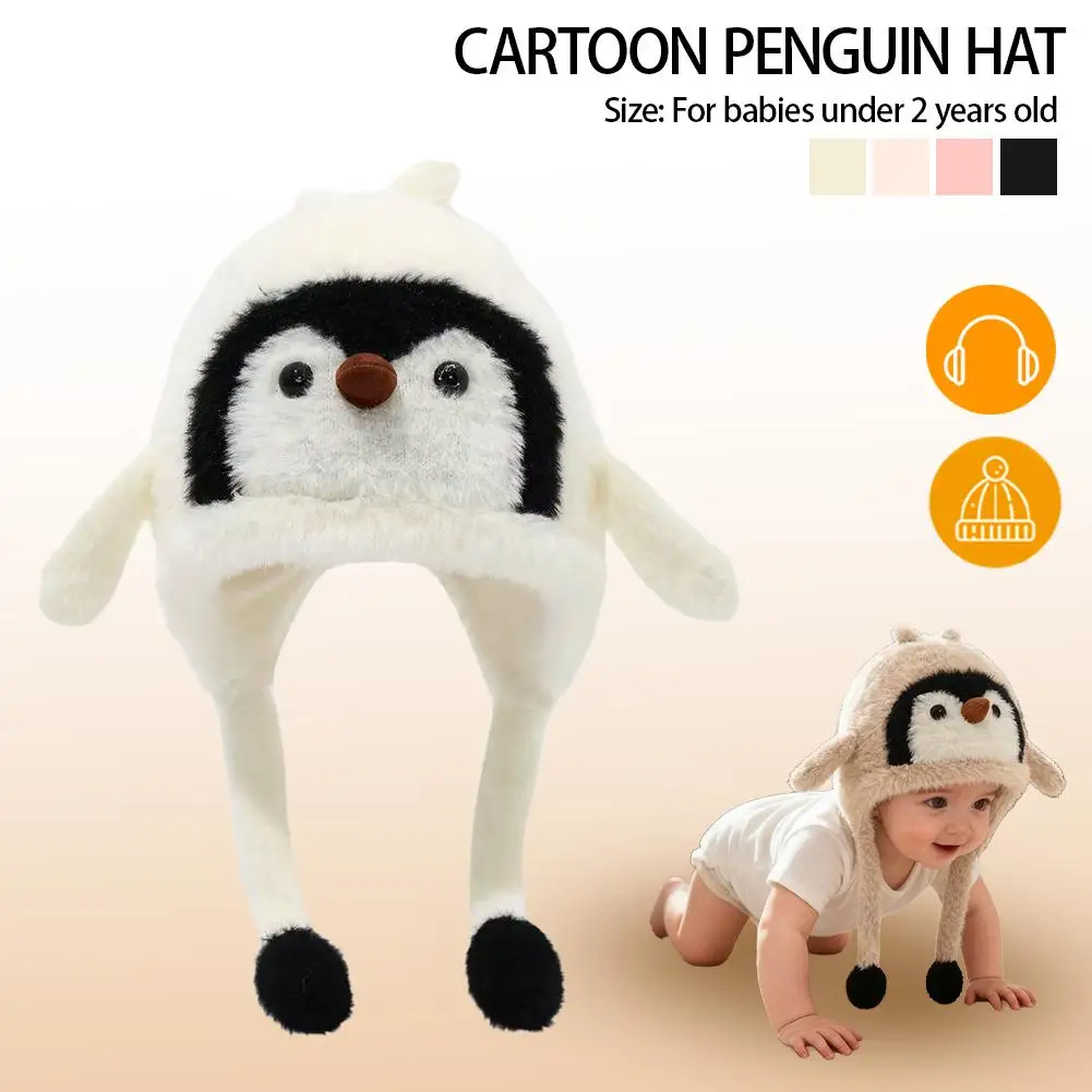 قبعة البطريق الكرتونية للأطفال للأولاد والبنات، قبعة شتوية دافئة مقاومة للرياح من قطعة واحدة مع حماية للأذن للأطفال الرضع #5