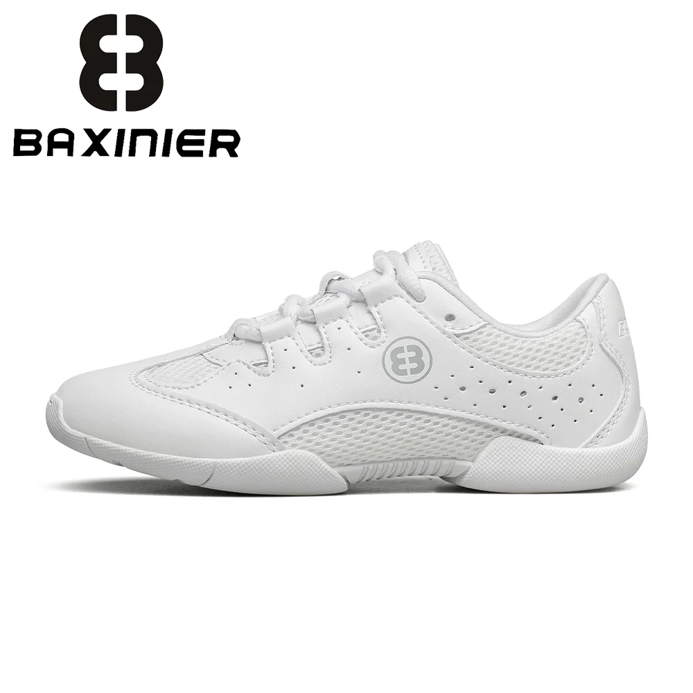 أحذية BAXINIER للفتيات باللون الأبيض للتشجيع خفيفة الوزن ومسامية للتدريب على الرقص للشباب ومنافسة التنس #3