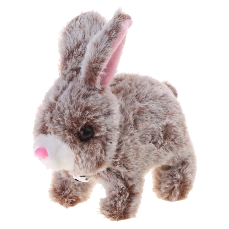 F19F Electronic Pet Rabbit Toy Barking Plush Rabbit Baby Craw Learning New Year Gift