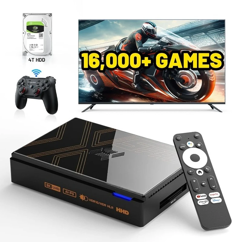 HOME.Super Console X5 PRO Retro Gaming Console مع 16000+Games، Android 12.0 OS، وحدة التحكم المحاكاة، مخرج 8K UHD، WI-FI 6، B