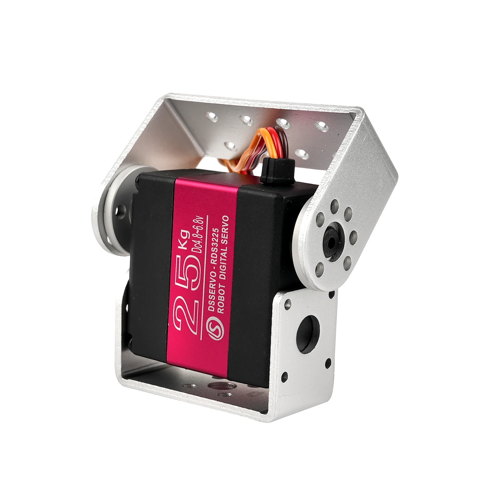 2 個 RDS3225 二軸 25 キロロボットデジタルサーボモーターメタルギア 180/270 度ロング + ショートブラケット付きサーボ部品 RC カー用