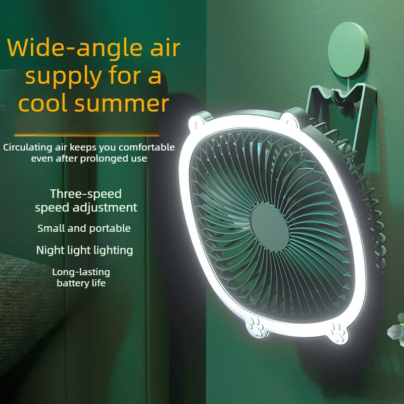 Summer kitchen cooling, wall-mounted fan, dormitory portable silent hanging small electric fan