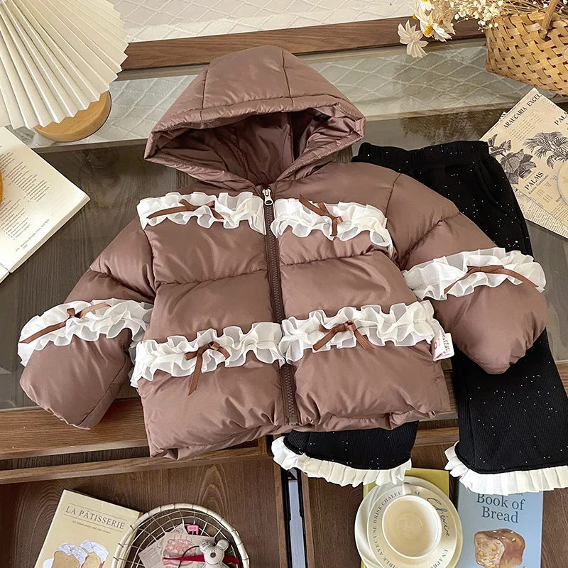 

Toddler Girl Winter Clothes 2025 Lace Russia Thick Warm Children 1-8Y Girls Down Jacket 90% White Duck Kids Girls Outerwear Coat