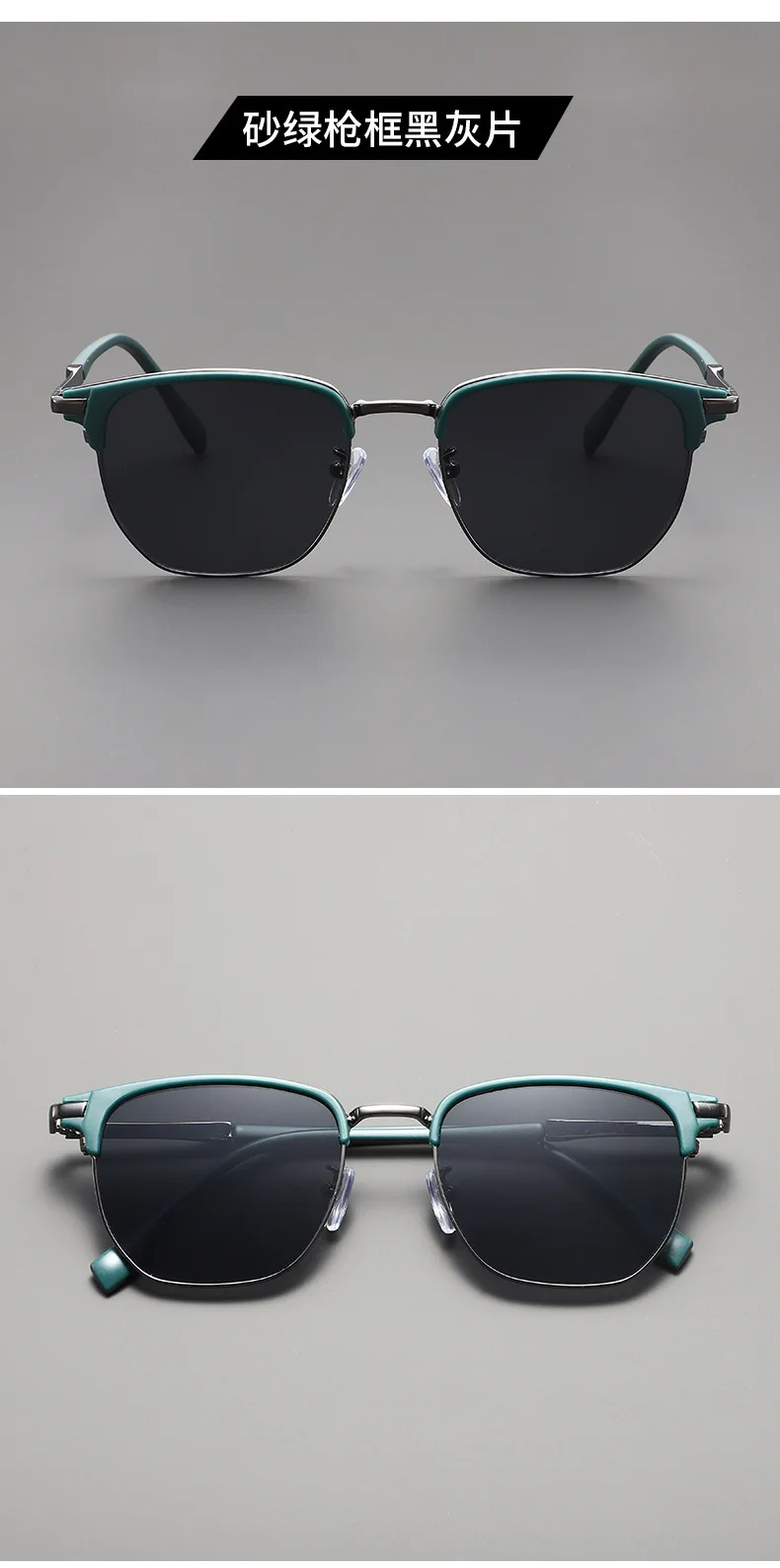 Neue Vintage Quadratische Sonnenbrille für Damen und Herren Marken-Metallrahmen Sonnenbrillen Weibliche Brillen Sonnenbrillen für Männer und Frauen – Detail 5