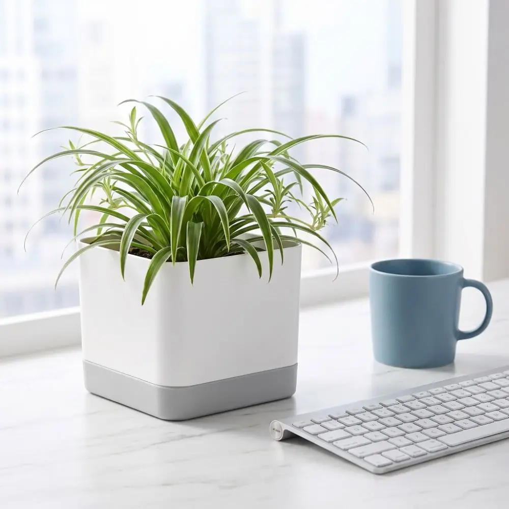 Simple Square Shape Self Watering Plant Pots Drainage Hole 2-Layer Design Plant Pots Plastic Patchwork Lazy Flowerpot Home