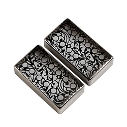 2 Pcs Electric Guitar Pickup Cover Metal Humbuckers Replacement Cover Engraved Flower Guitar Pickup Covers Easy Install